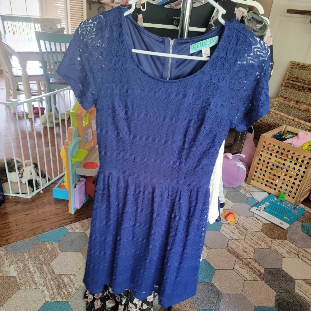 Crochet-Lace Navy Summer Dress